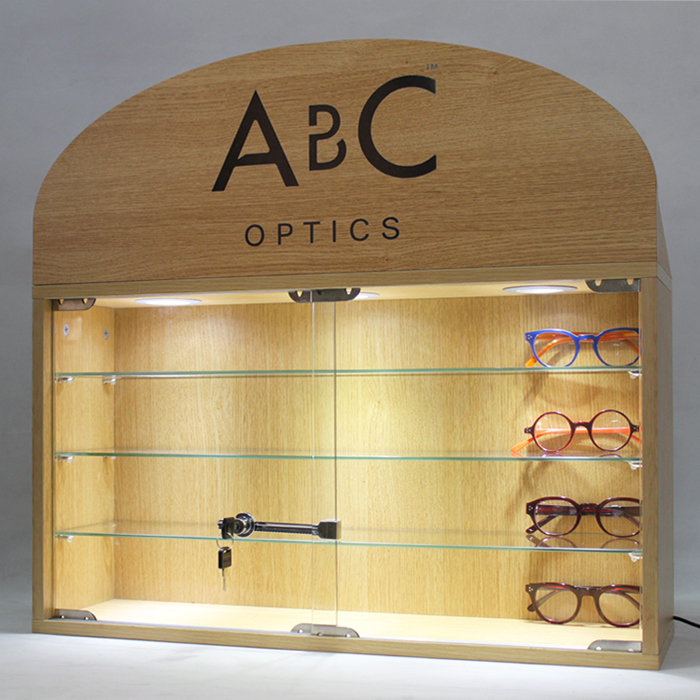 木質帶燈光眼鏡展示柜 眼鏡店專用眼鏡架