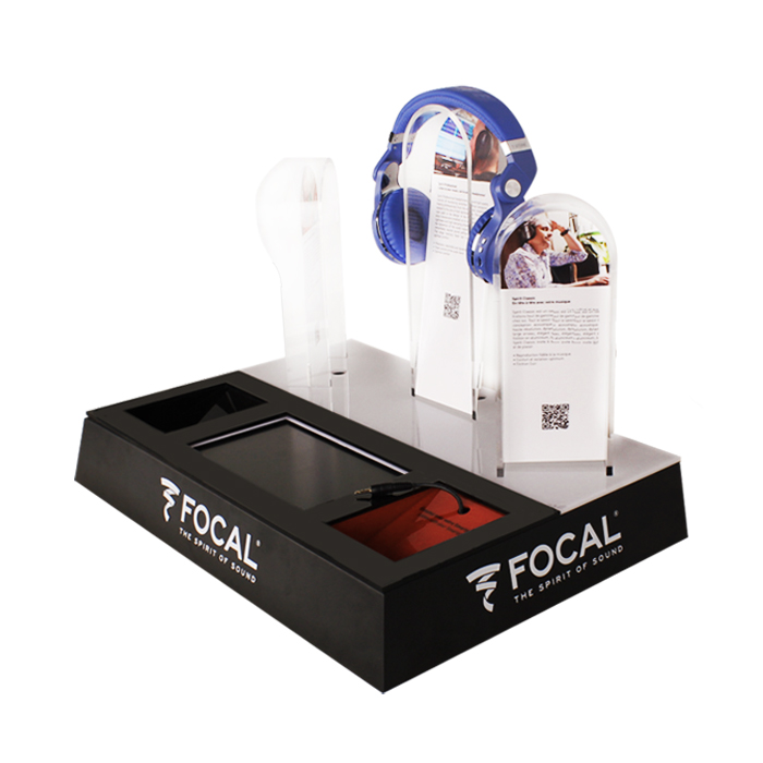 法國Focal品牌帶燈箱效果亞克力耳機展示架